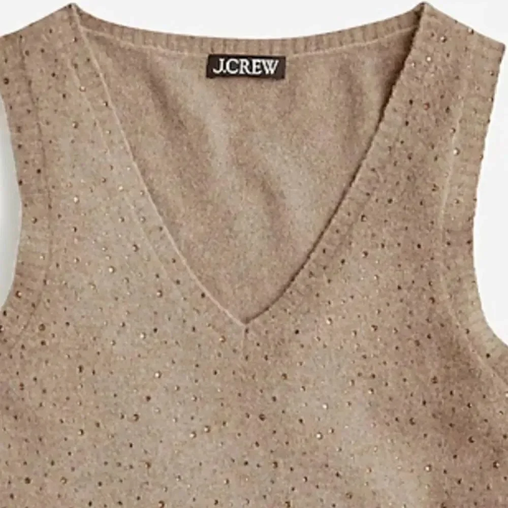 J CREW Crystal Embellished Sweater Shell Vest Supersoft Yarn sz XS NWT